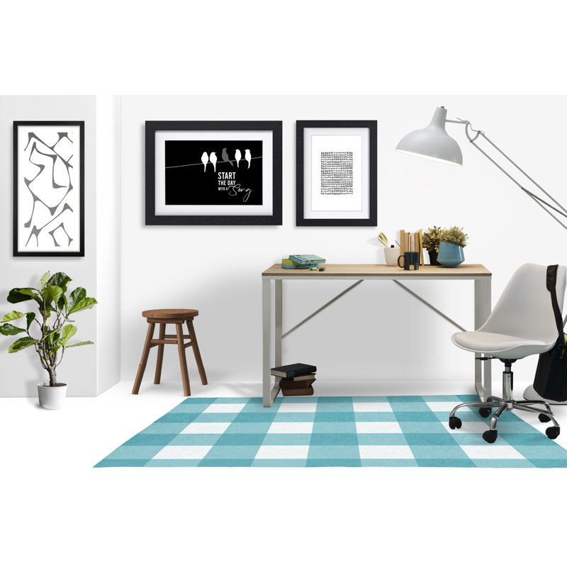 Tapis de chaise rectangulaire Chico, L 36 po x L 60 po, Turquoise