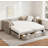 Upholstered Extendable Daybed Frame with Trundle-1796438509