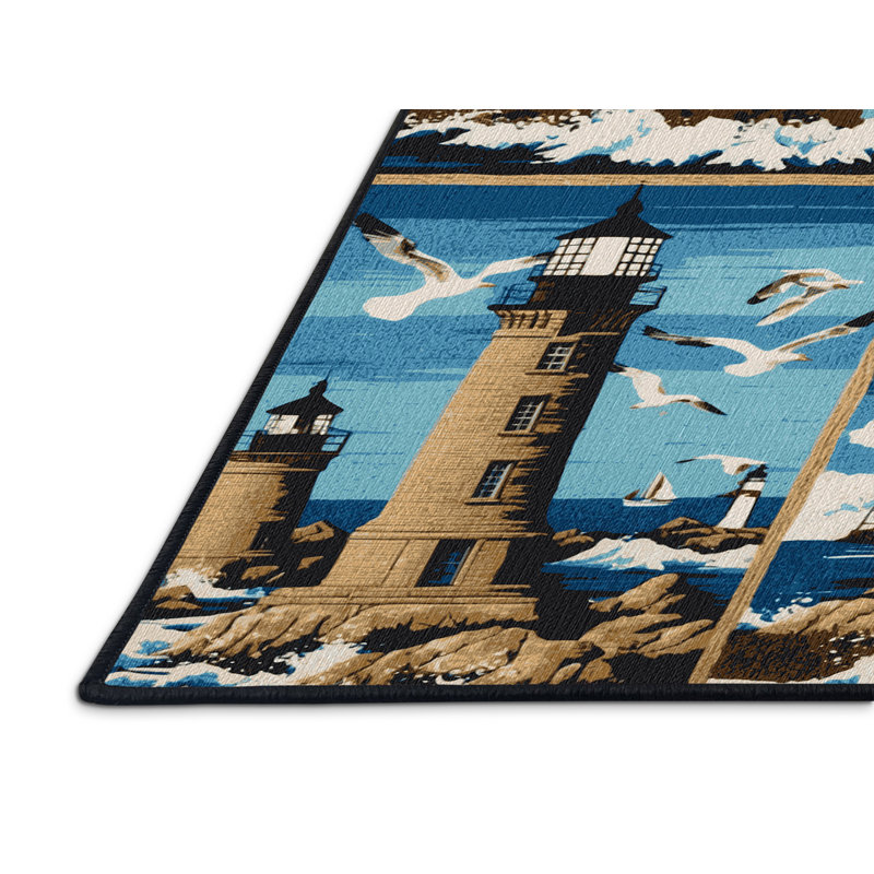  Tapis bord de mer lavable de la collection Phare, Rectangulaire 3 pi x 5 pi