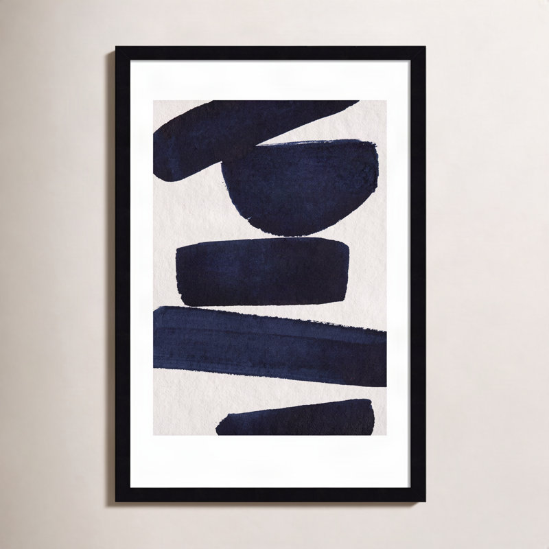 «Japonaise 5» par Simon West - Reproduction d'art graphique sur papier encadré, Noir, H 26 po x l 17 po