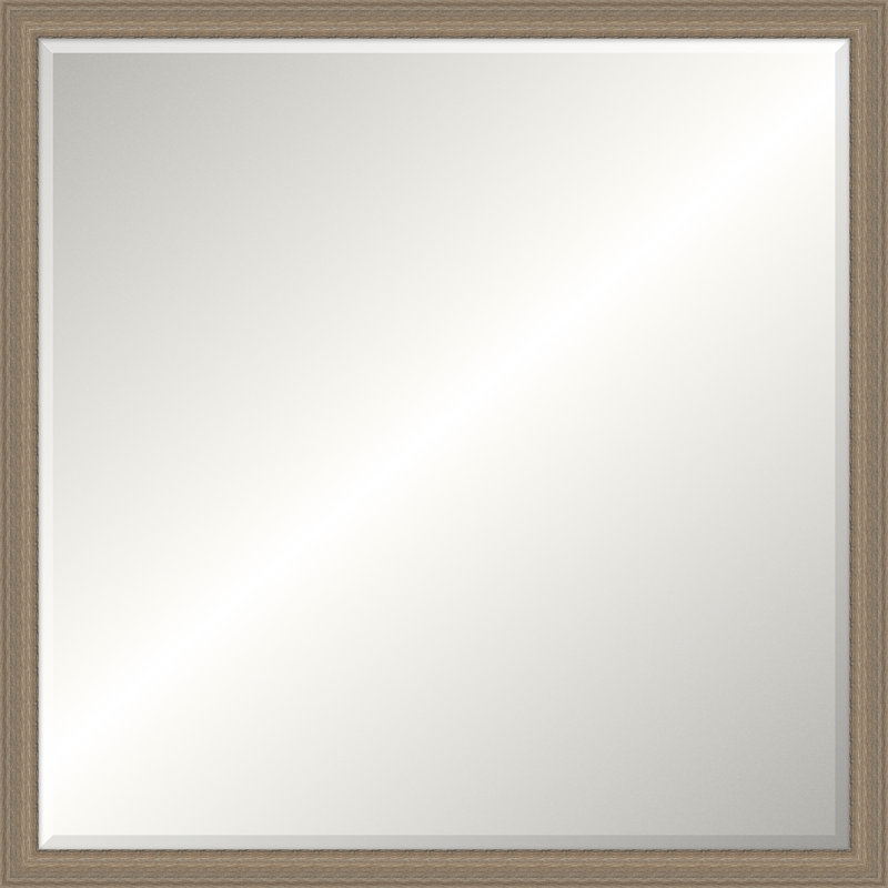 Miroir Elkhead, Carré 45,75 po x 45,75 po, Brun gris, Biseauté