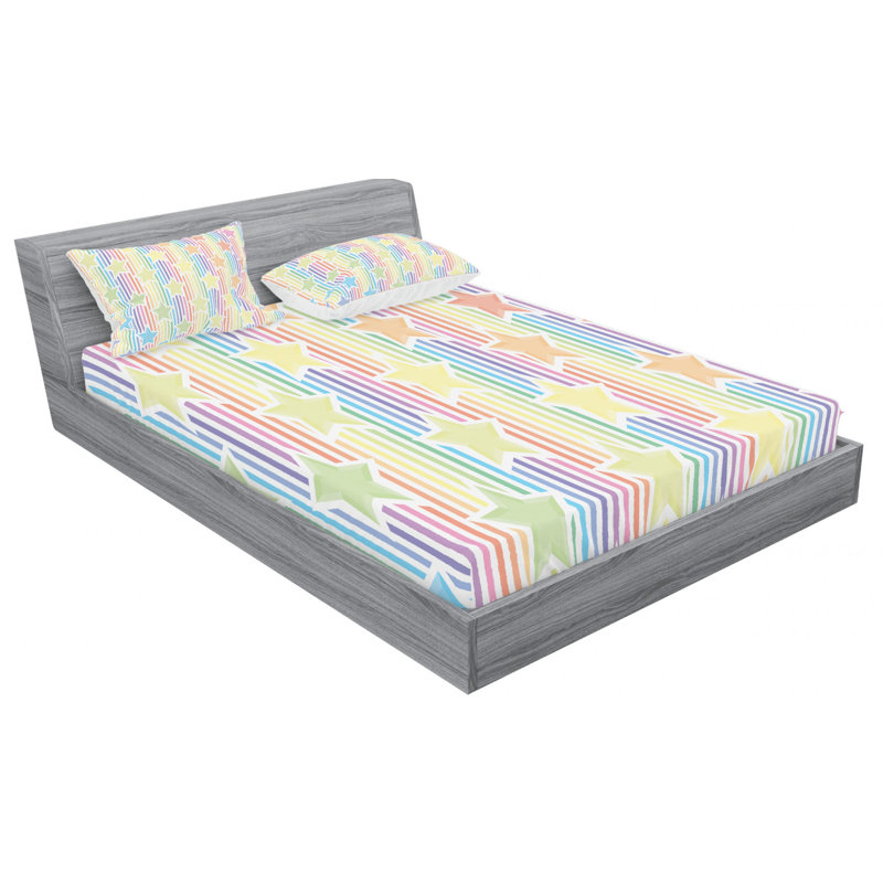 Star Microfiber Sheet Set, Full Sheet Set + Fitted Sheet + 2 Pillowcases