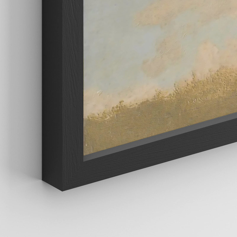«Clouds Over Green Forest Field» sur papier, Noir, H 8 po x l 10 po