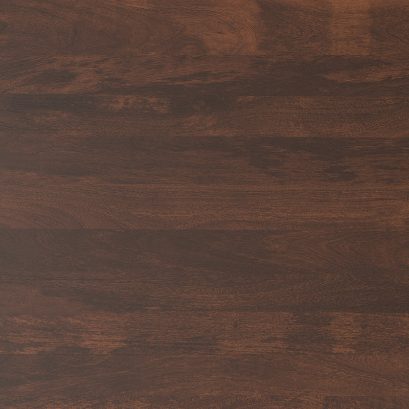 Table basse cylindrique industrielle en bois de manguier massif l 34 po Elmbrook, assemblée, Noyer brun