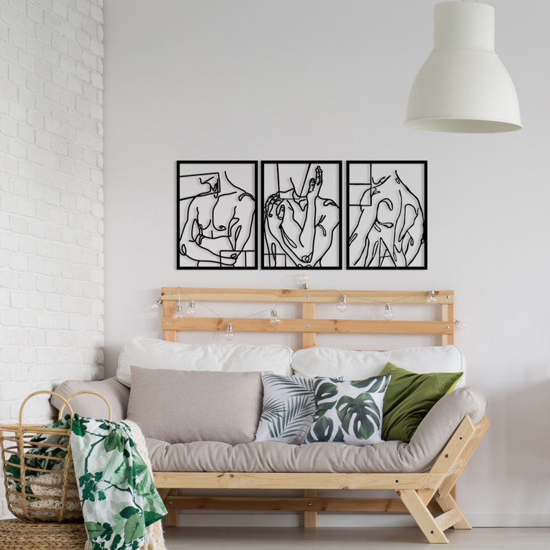 Decorative Metal Wall Accessory, Black Finish, 44.9 x 19.7 inches | 100% Metal Construction, Thickness: 0.05 inches | Stylish Home Décor for Living Room, Office, & Bedroom | Durable & Eye-Catching Design