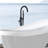 Freestanding Bathtub Faucet With Hand Shower, Matte Black, Construction Feature 44.58 In Depth