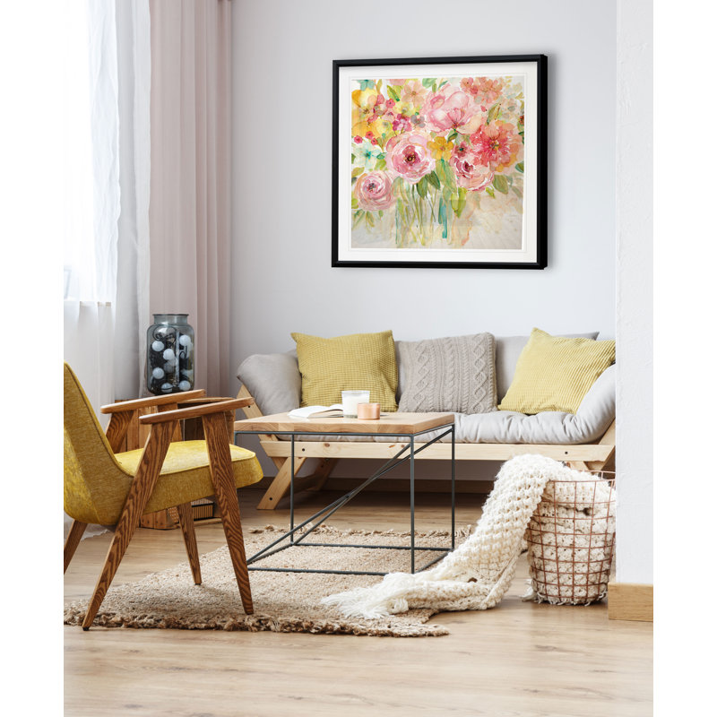 Nature - Matted and Framed Under Acrylic Glass, Large Living Room Wall Art, 30.5" H x 30.5" W x 1.5" D, Black Plastic Framed