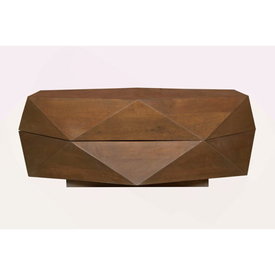 Diamond Shape Solid Wood Lift Top Coffee Table