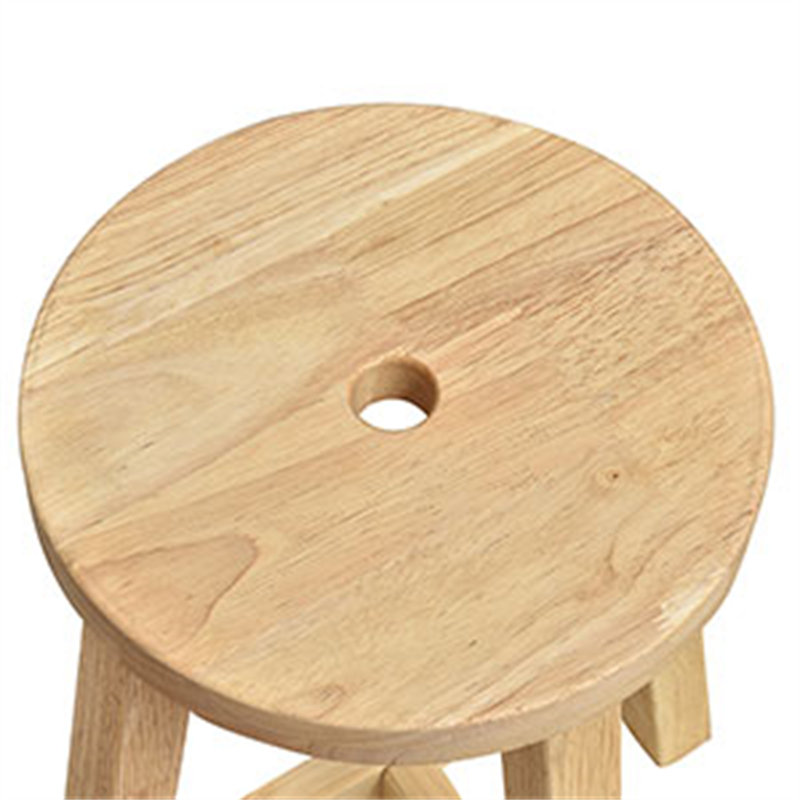 Banc rond en bois, monture en bois massif de 45,72 cm, petit banc à langer en bois, banc de commode en bois massif, banc de plante, capacité de 350 lb