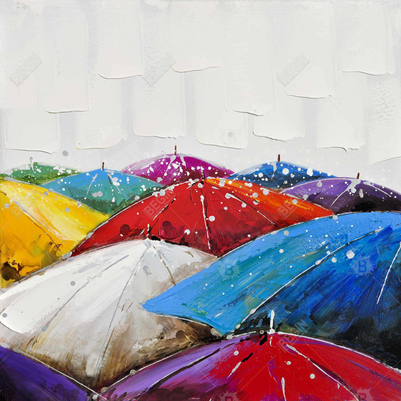 Colorful umbrellas - 18"x18" Throw pillow cover - Poly twill - Print on demand