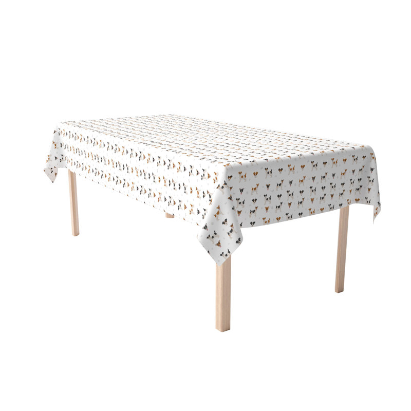 Rectangular Tablecloth, 100% Cotton, 52X104", Jack Russel Designs, 120" L x 52" W