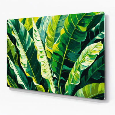 Botanical Banana Leaves Green Metal Wall Art
