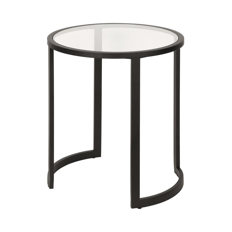 Table de bout en verre Lauretta, Bronze noirci