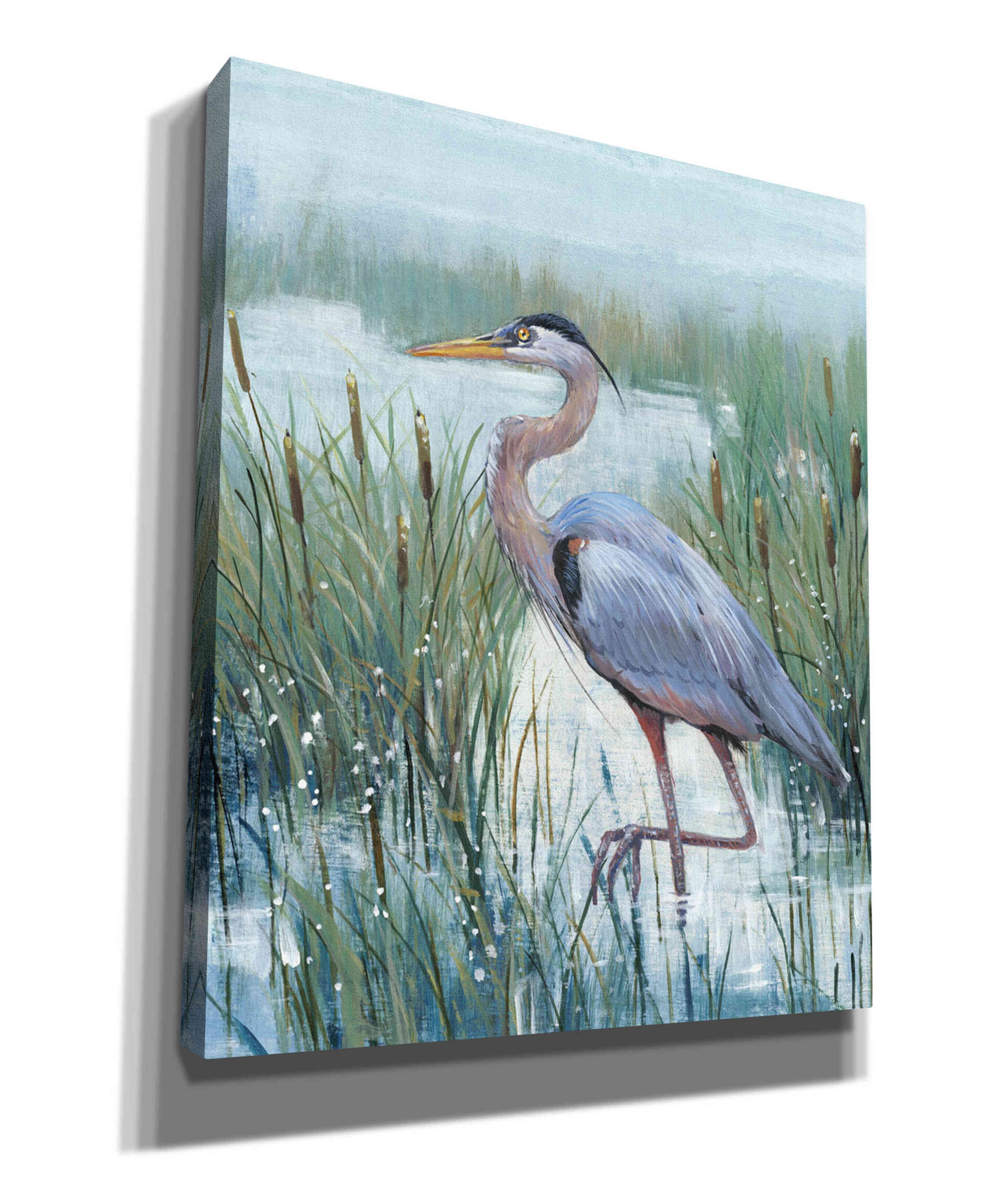 Rosecliff Heights Marsh Heron II On Canvas by Timothy O' Toole Painting ...