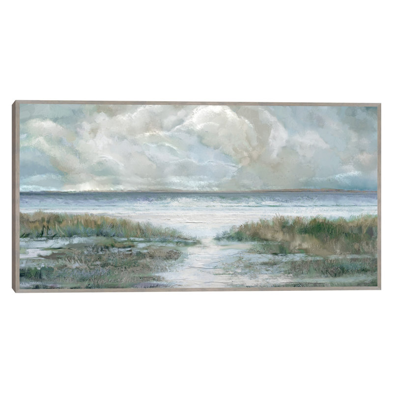Bliss by Studio Arts Canvas Art Print, 29" H x 55" W x 1.5" D, Light Gray Framed