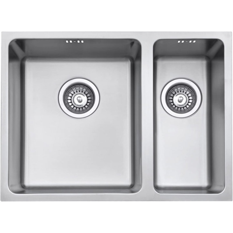 Belfry Kitchen Congdon 440mm W Double Bowl Stainless Steel Kitchen Sink 0