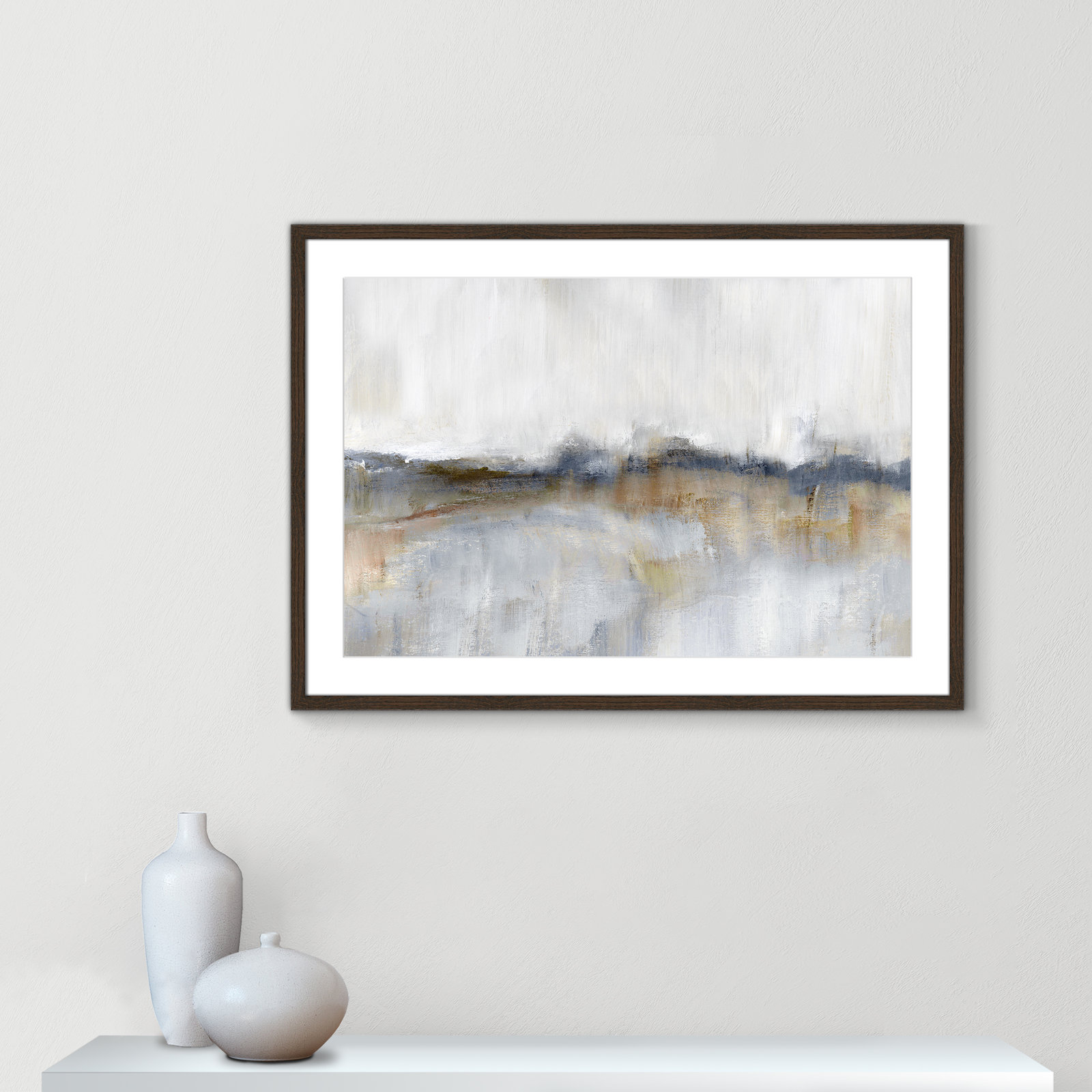 Autumnal Tide by Nan, 25.5" H x 35.5" W x 0.75" D, Walnut Framed