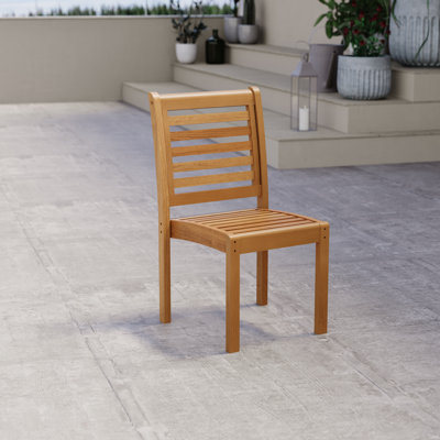 Chaises d'appoint de salle à manger d'extérieur 100% bois FSC Bethuer 2pc