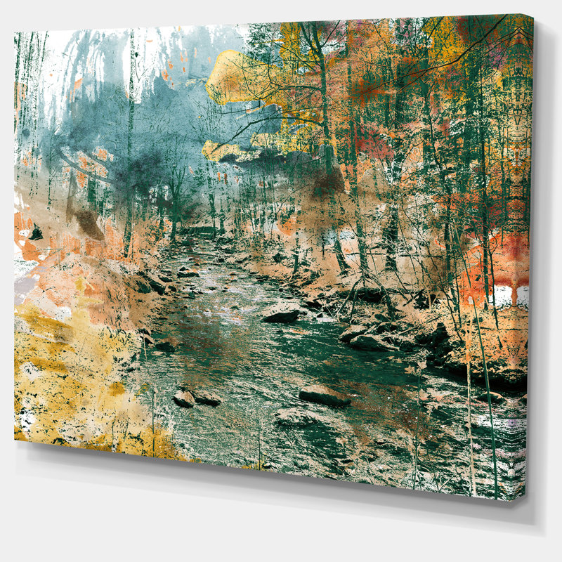 «Rocky River», impression sur toile tendue, H 30 po x l 40 po x P 1 po, Toile tendue