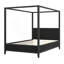 Grand lit plateforme à baldaquin en bois avec lattes de support-129694074-129694073