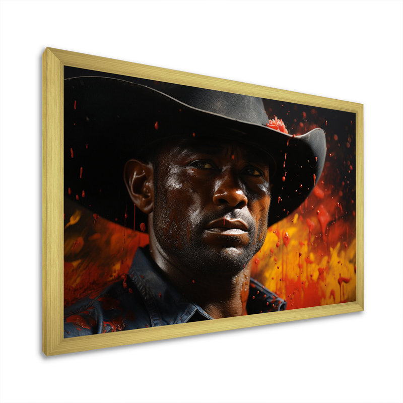 Western Cowboy Pride, portrait sur toile, H 12 po x l 20 po x P 1 po, Cadre doré à une seule photo