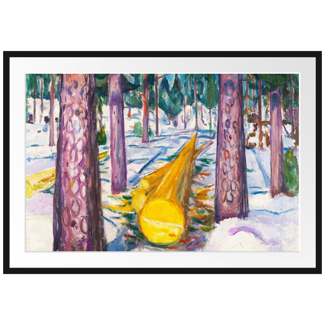 Gerahmter Kunstdruck Yellow Tree Trunk von Edvard Munch