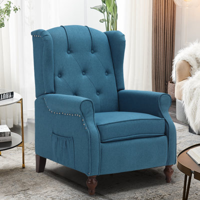 Joziah Wingback Pushback Recliner w/ Storage Pocket for Living Room