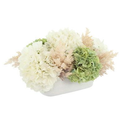 Spring Centerpiece with Hydrangeas and Pampas