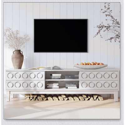 Modern Mid-Century Media Console With 4 Drawers And Cable Management, TV Console Table For Tvs Up To 75",Entertainment Center For Living Room And Office
