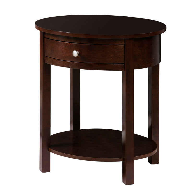 Moravian End Table with Storage, Espresso