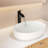 Mid Arc Spout 11.37" Single Hole Bathroom Faucet In Matt Black, , Stain- Surface, Ss304 Build, Reliable Ceramic Cartridge Handle Deck-Mounted Sink With Black Finish, Stain , Stainless Steel Setup,-122398782