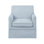 Fauteuil décoratif avec housse de protection, couleur bleue, design classique pour le salon, la chambre à coucher, un invité de lecture avec des pieds en bois massif, une structure en contreplaqué, un support de coussin à ressort sinueux, un coussin de siège en mousse haute, amovible