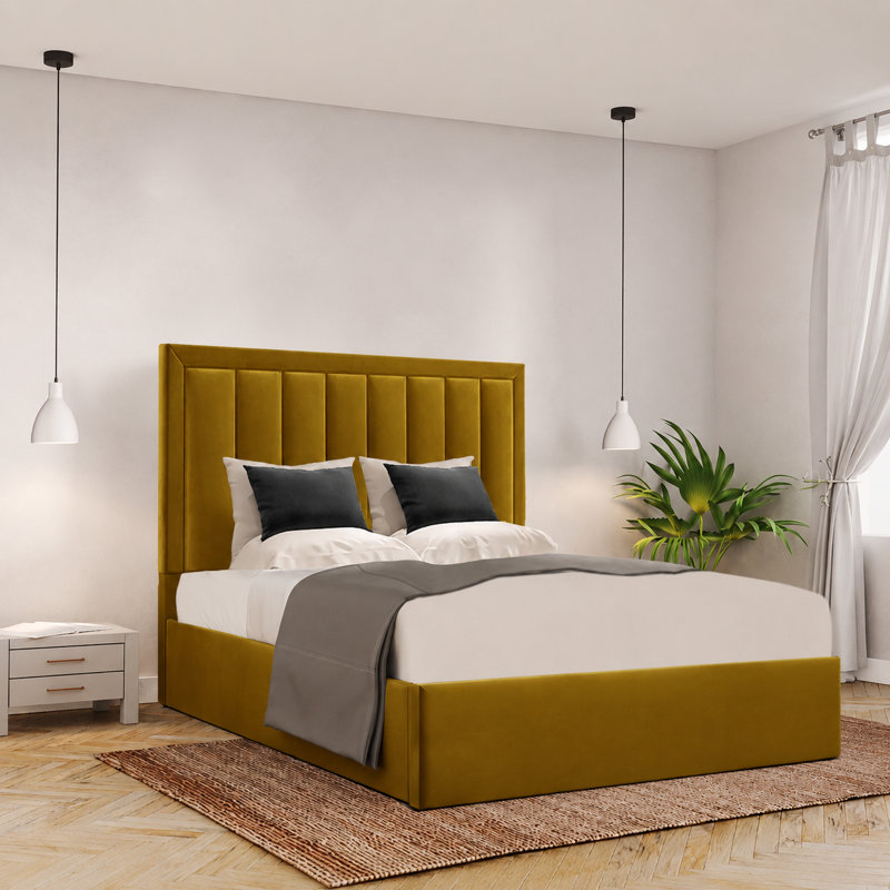 Brantlie Upholstered Ottoman Storage Bed, Single (3'), Turmeric