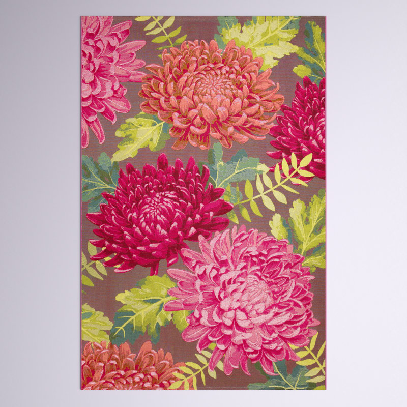 Akera Pink/Green/Plum Indoor/Outdoor Rug, Rectangle 8'10" x 11'9"