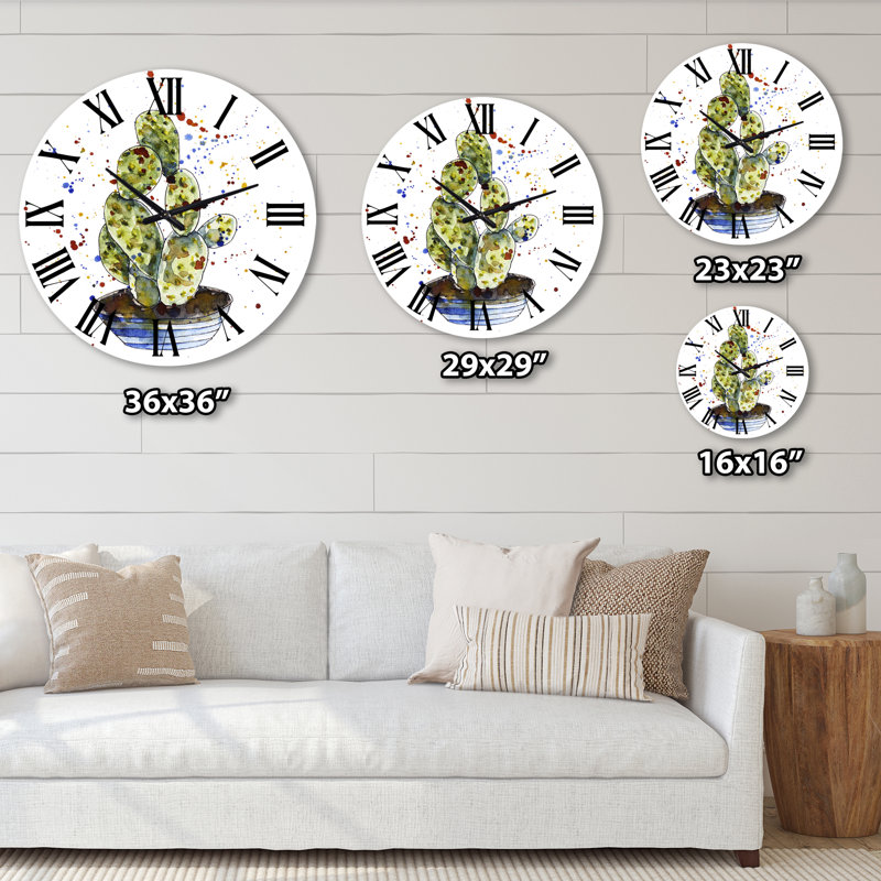 Bless international Cactus Houseplant - Traditional wall clock | Wayfair