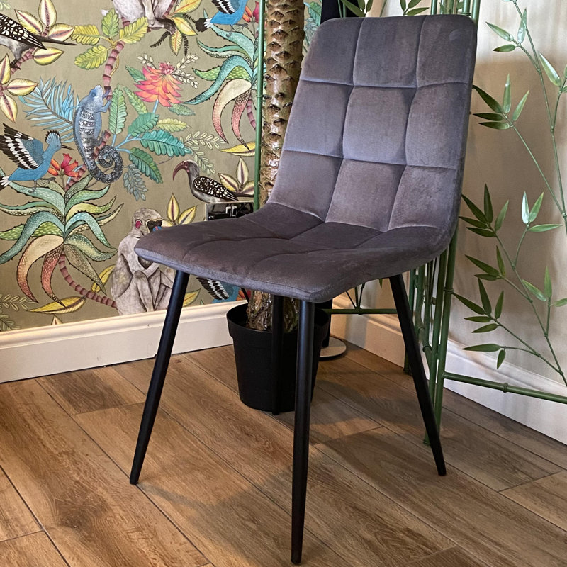 Eyre Upholstered Chair with Ergonomic Seat, Minimalist Scandinavian Design, Hand-Finished, Versatile for Any Room, 2, Grey