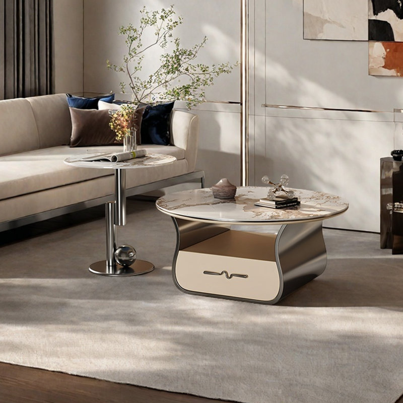 Table basse légère et luxueuse, Gris