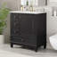 Meuble-lavabo durable en bois massif et en panneau de fibres à densité moyenne avec lavabo en céramique et poignées en métal élégantes, parfaites pour les salles de bain modernes-1228255348