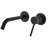 Weshi Matte Black Wall Mount Single Handle Bathroom Basin Faucet, Curved Spout Vanity Sink Tap with Concealed Rough-in Valve & Long-Life Ceramic Cartridge-120985690