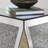 Table basse inversée triangulaire en miroir avec incrustations de diamants en cristal