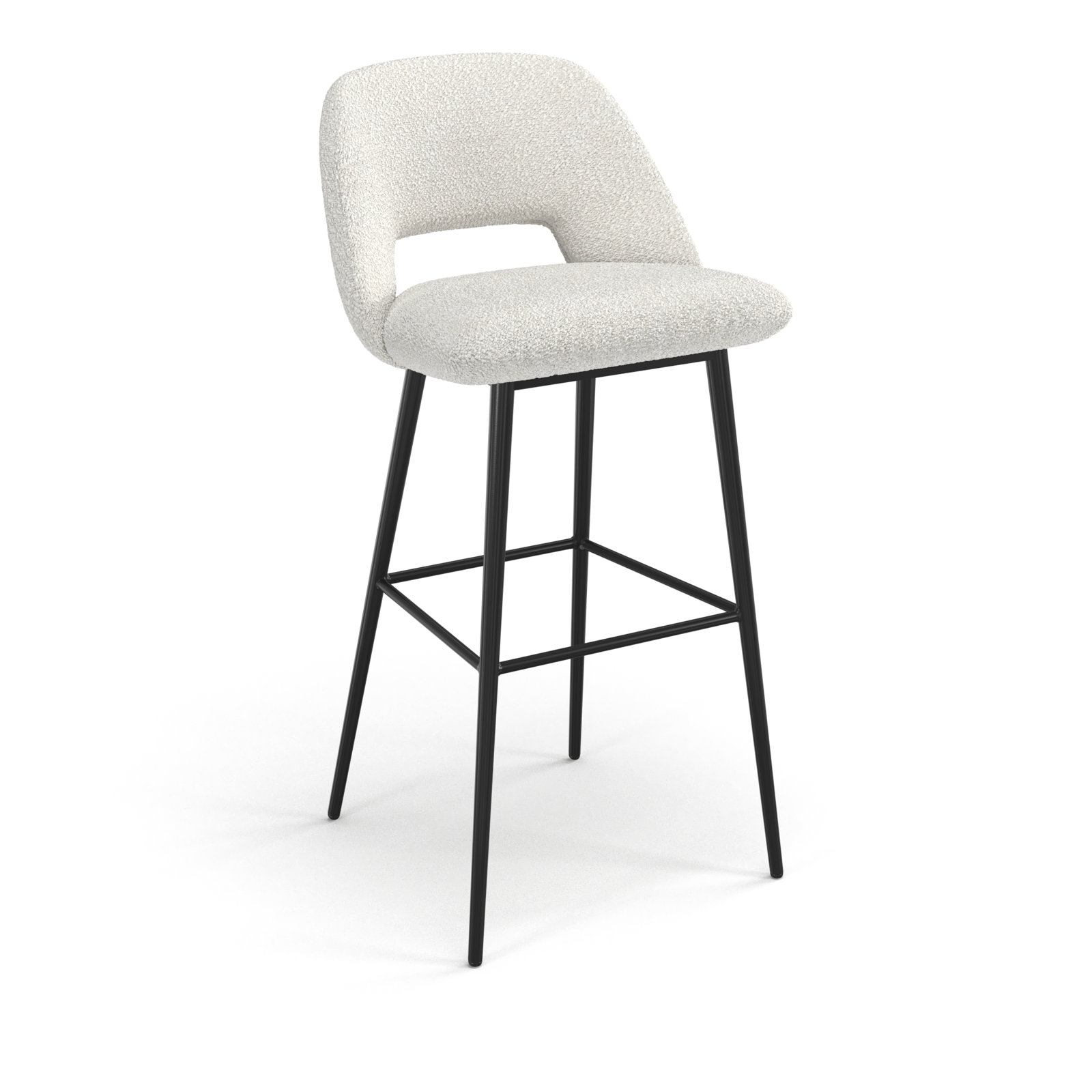 Valdez Boucle Bar & Counter Stool, Bar Stool (29” Seat Height), White Boucle