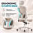 Office Chair Ergonomic Desk Chair with Lumbar Support&Headrest&Flip-up Arms Height Adjustable Rocking Swivel Computer Chair Multi-Angle from 90° to 125° with 350LBS Capacity-1198188764
