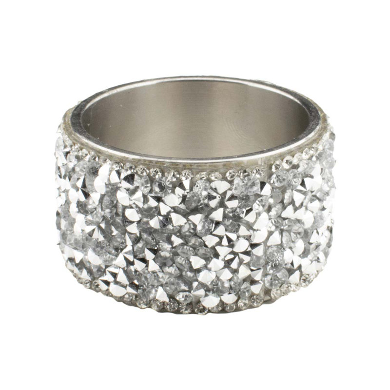 Rond de serviette lumineux Sparkles Home | Strass à multiples facettes | Support en acier inoxydable