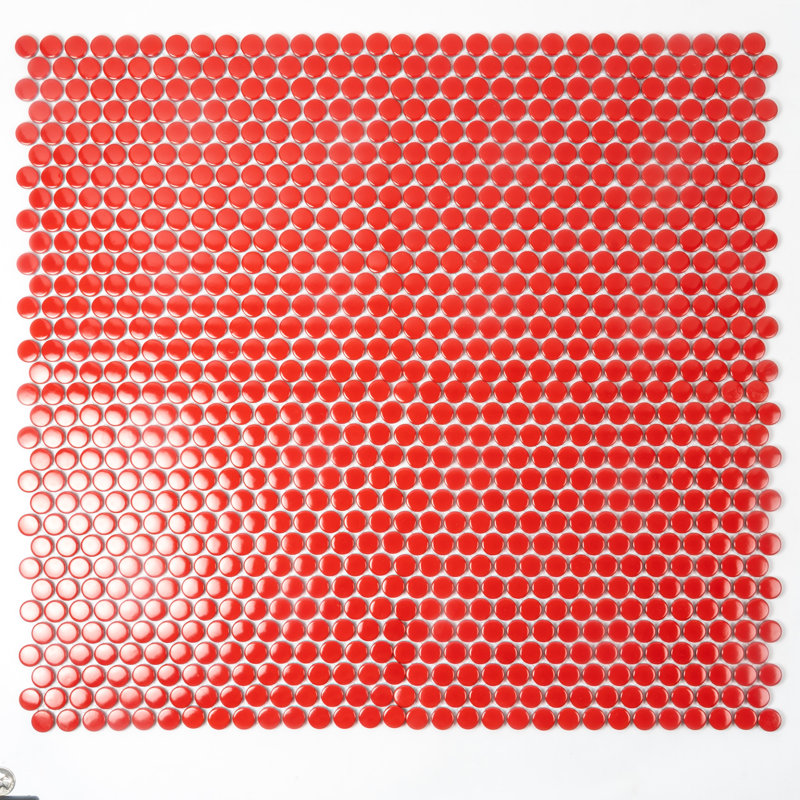 Cirkel 11.46'' W x 12.4'' L Porcelain Tile Mosaic Sheet, Red