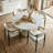Upholstered Chenille Dining Chairs with Arms-310175484-304914987