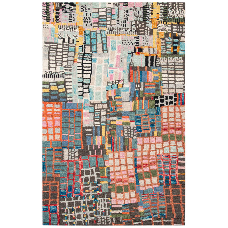 Mavis Abstract Wool Hand Tufted Area Rug, Rectangle 91 x 152cm