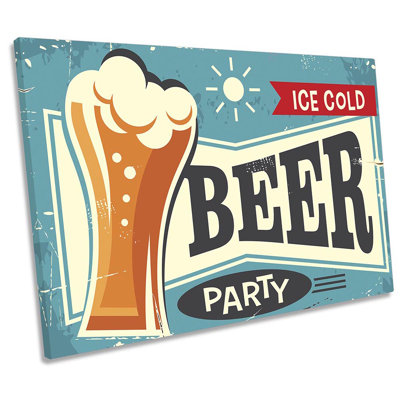 Beer Retro Kitchen - Wrapped Canvas Print