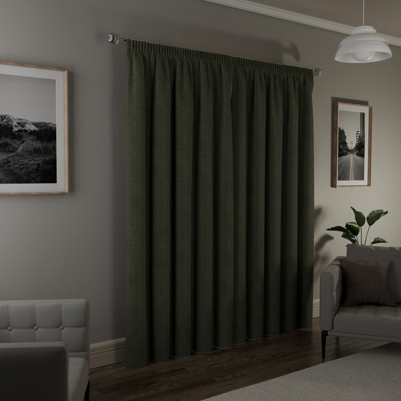 Revie Blackout Curtain Panel Pair, 117cm Width x 183cm Drop, Green