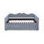 Lit de jour double rembourré avec cadre de lit gigogne escamotable, canapé-lit en tissu vichy avec poche de rangement latérale - bleu-104035304-104035311