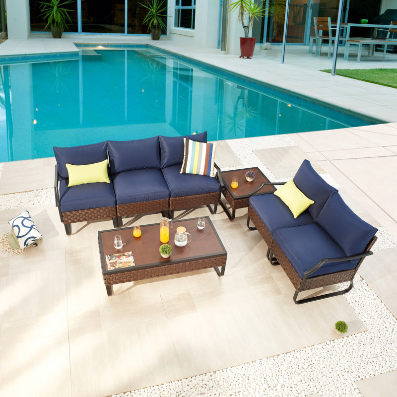 Heiman 5 - Person Patio Conversation Set with Cushions